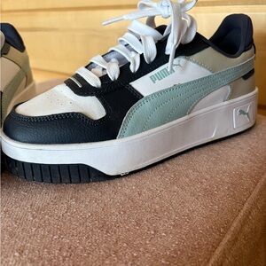 Puma Men’s Low-Top Sneakers in Black, White & Mint